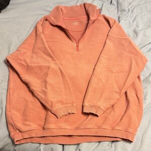 Aerie Pink Ribbed Oversized Sweatshirt